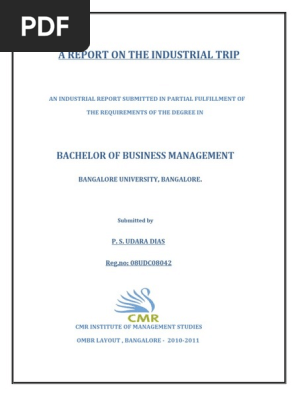A Report on the Industrial Trip
