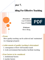 Providing For Effective Teaching