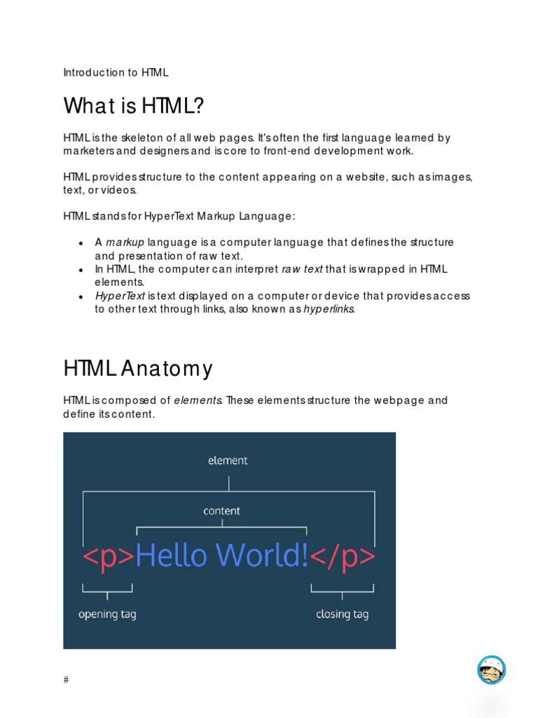 01 Introduction To HTML | PDF