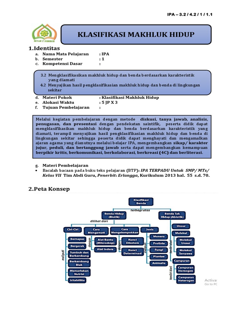 3 2 Ukbm Klasifikasi Makhluk Hidup Pdf