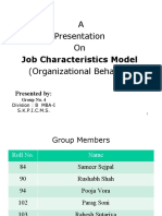 A Presentation On (Organizational Behavior) : Job Characteristics Model