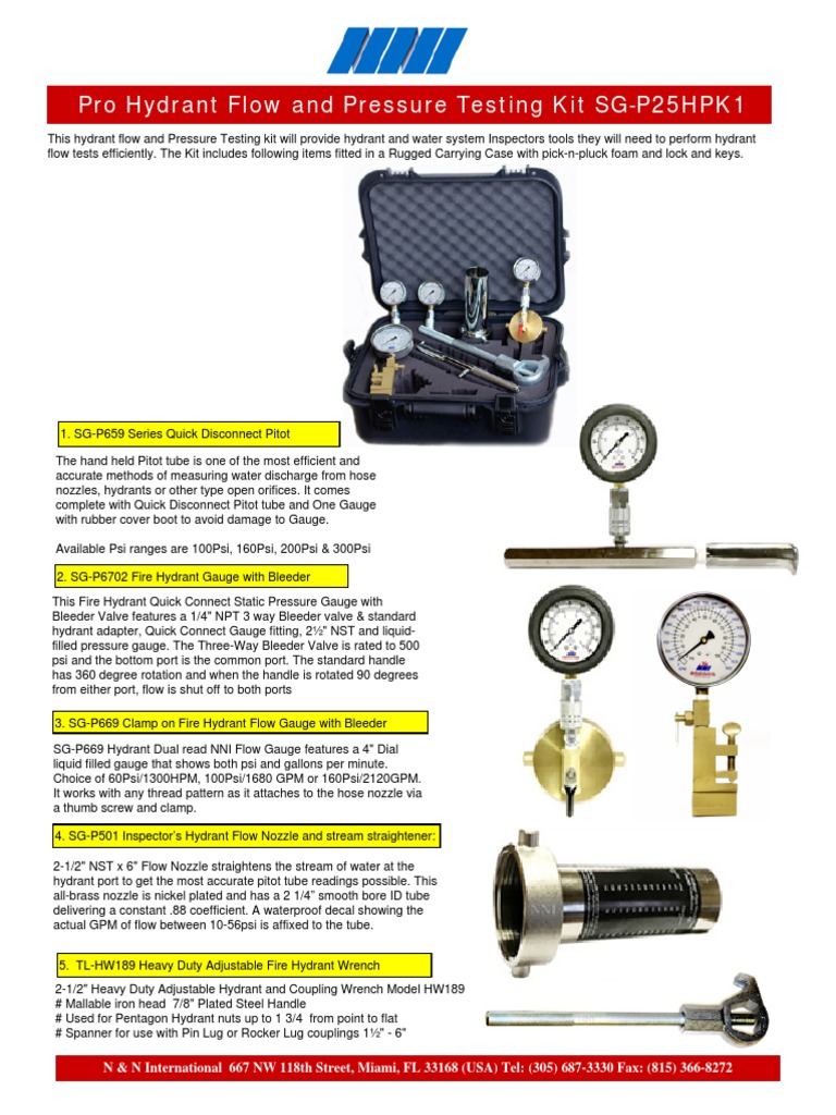 Pro Hydrant Flow & Pressure Test Kit | PDF | Home & Garden | Technology ...