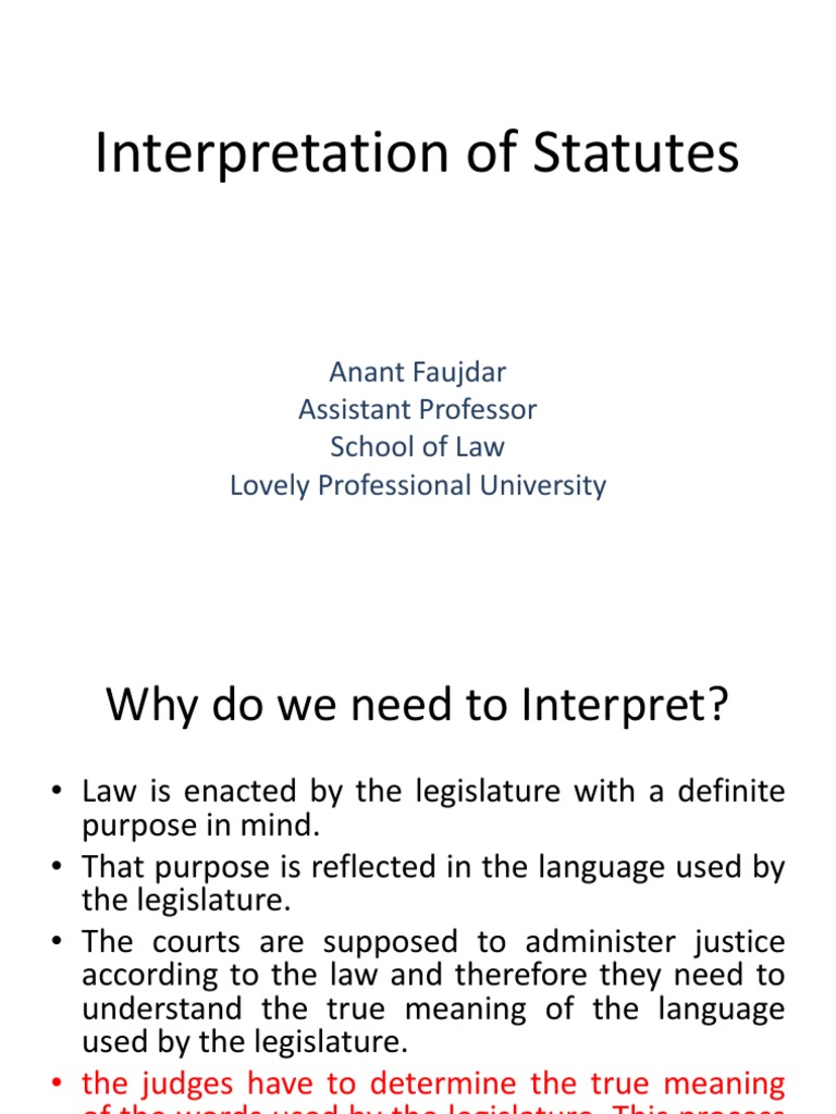 Interpretation of Statutes PDF