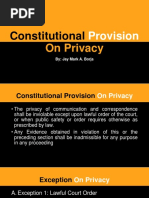 Constitutional Provision On Privacy