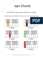 Music Theory Worksheet 4 Major Chords PDF