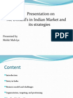 Presentation On MC Donald's in Indian Market and Its Strategies