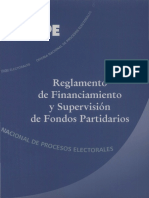 REGLAMENTO DE FINANCIAMIENTO Y SUPERVISIÓN DE FONDOS PARTIDARIOS