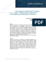 Mediação Da Informação em Ambientes Virtuais de Aprendizagem Colaborações de Ci para A Eduação A Distância PDF
