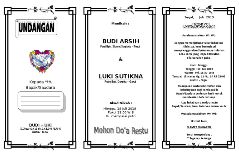 Undangan Pernikahan Yang Bisa Di Edit Pdf