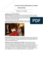 Fall 2009 International Society For Environmental Ethics Newsletter