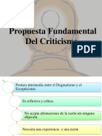 Propuesta Fundamental Del Criticismo