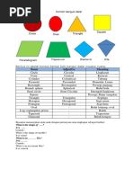 Shapes in English for Grade 1 | PDF