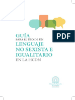 Guía para El Uso de Un Lenguaje No Sexita e Igualitario en HCDN. República Argentina PDF