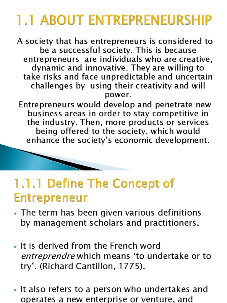 Entrepreneurs and Their Impact on Society | PDF | Entrepreneurship ...