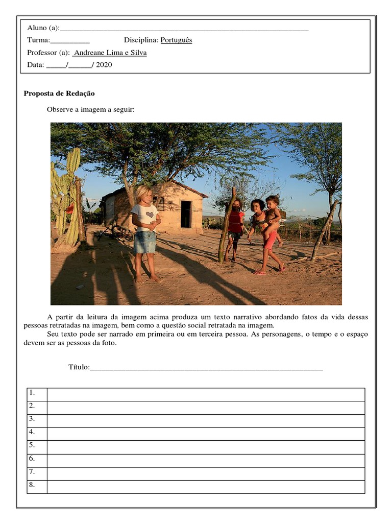 Proposta de Redacao 7 Ano | PDF