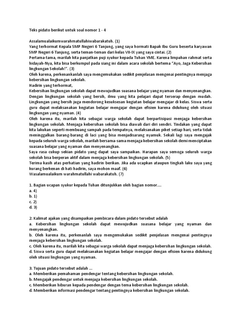 Soal Teks Pidato Persuasif Docx