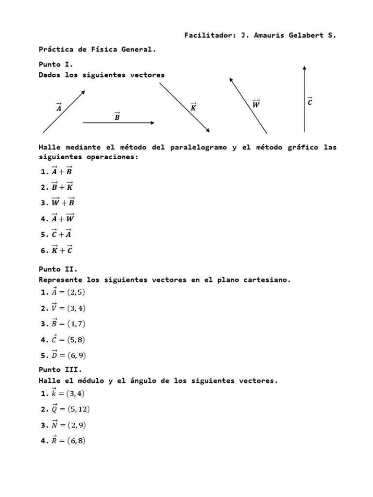 Operaciones y Representación de Vectores | PDF