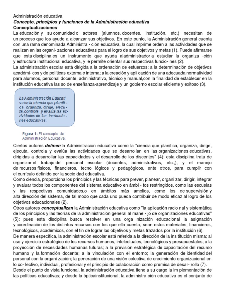 Principios y Funciones de la Administración Educativa | PDF ...