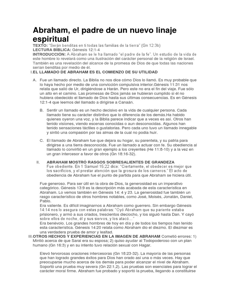 Abraham: El Padre de la Fe y su Linaje | PDF | Abrahán | Libro del Génesis