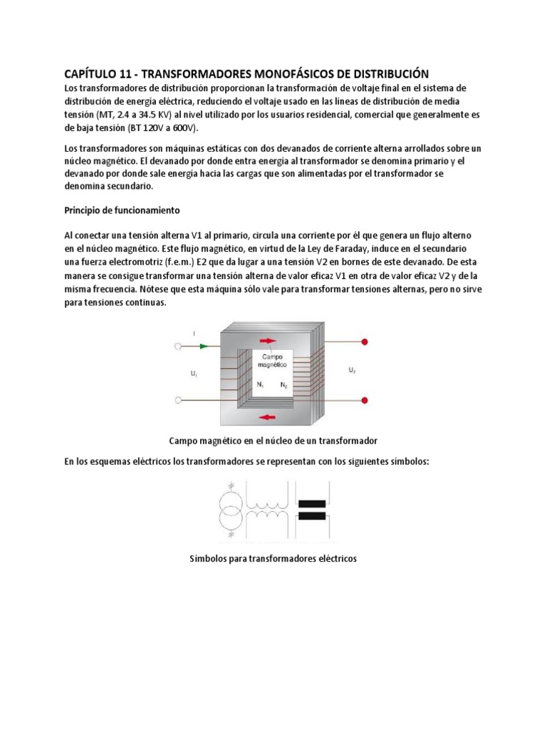 Transformadores De Distribucion Pdf Transformador Corriente Eléctrica