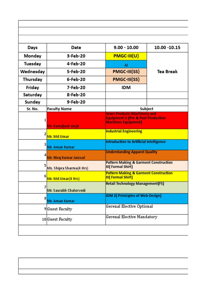 Revised TIme Table DFT WEEK - 05 JJ 2020 | PDF | Systems Science ...