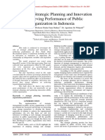 The Role of Strategic Planning and Innovation in Achieving Sustainable Performance of Public Organization in Indonesia