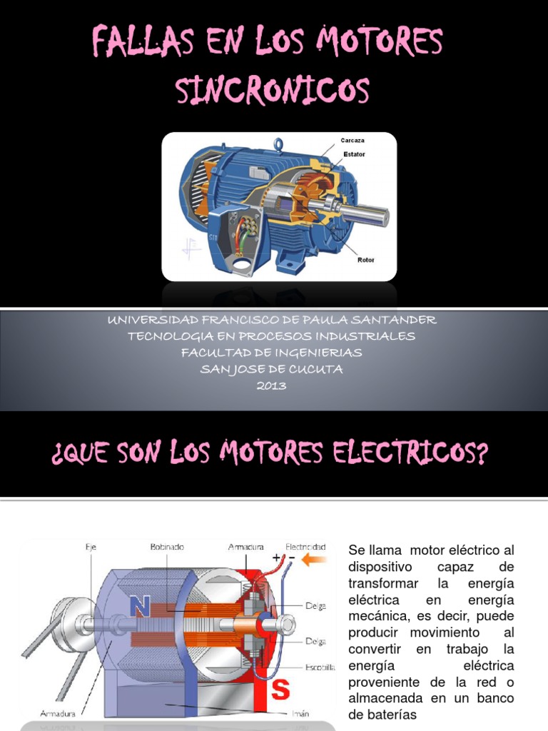 Fallas en Motores Sincrónicos | PDF | Motor eléctrico | Corriente eléctrica