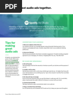 Spotify Audio Ad Script Guidelines | PDF | Spotify
