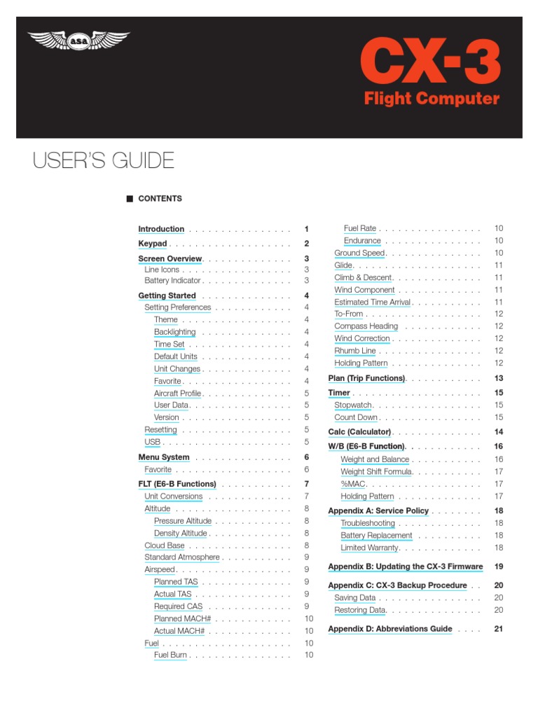 Cx 3 Manual Pdf Download Free Pdf Airspeed Altitude
