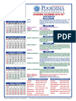 PU Academic Calendar EVEN 2019 20