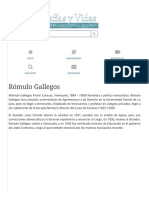 Biografia de Rómulo Gallegos