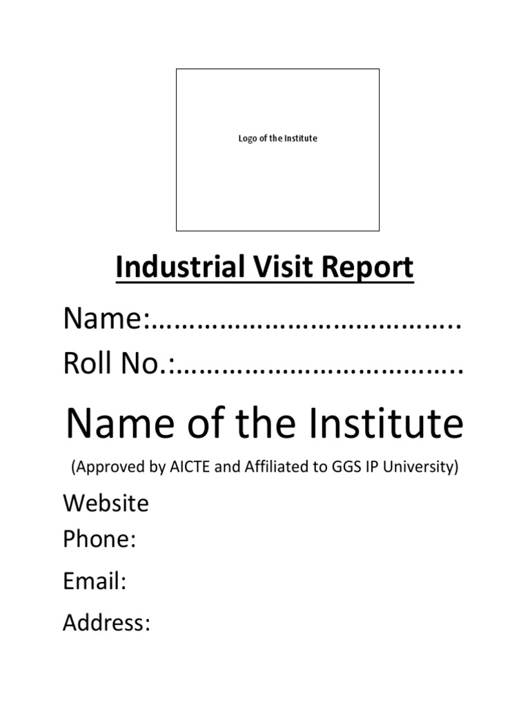 Industrial Visit Report Template PDF Factory Packaging And Labeling