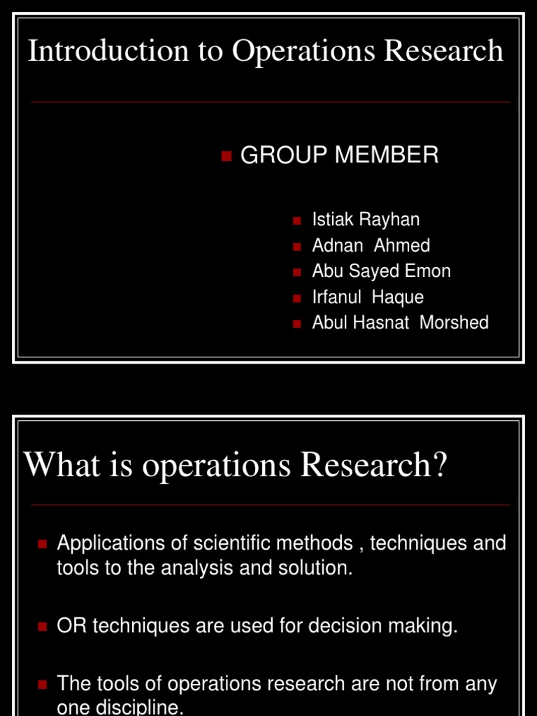Operations Research | PDF