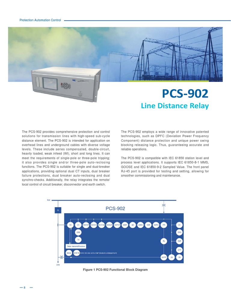 PCS-902 Line Distance Relay | PDF | Relay | Electric Power Transmission