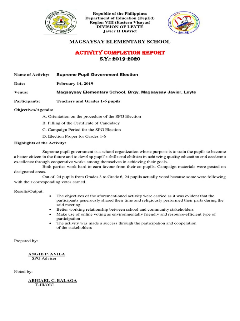 SPG Accomplishment Report | PDF | Social Science