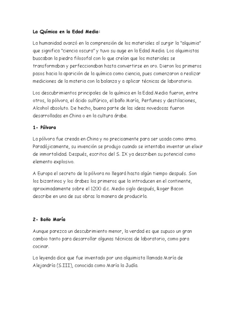 La Química en La Edad Media PDF