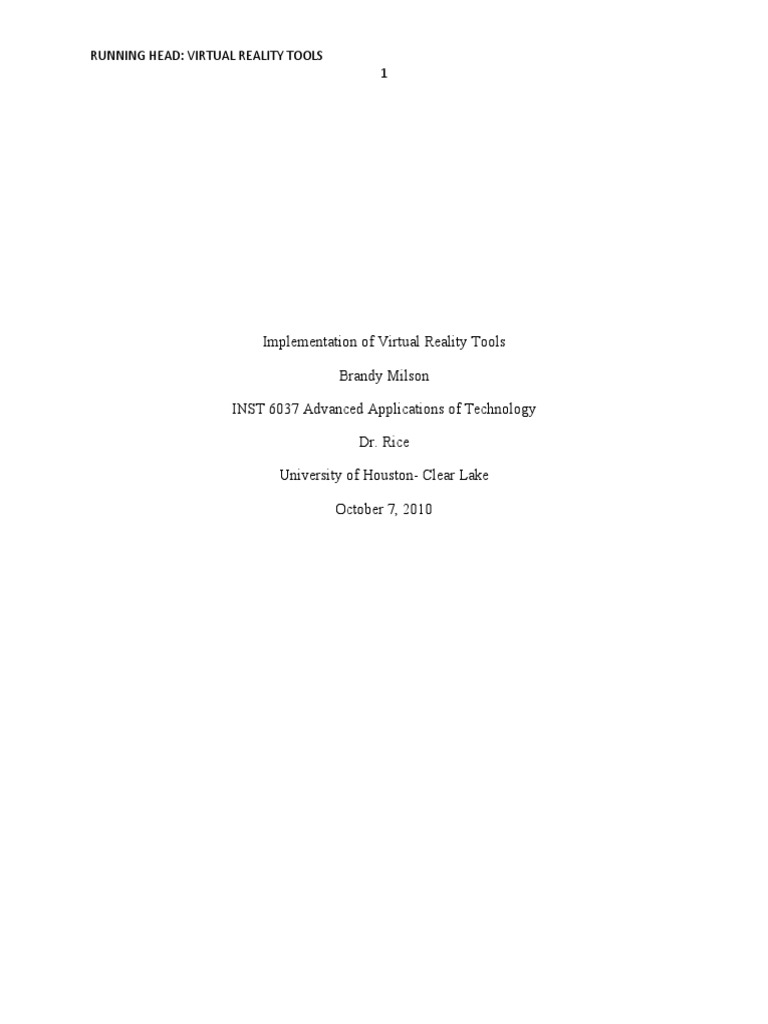 Virtual Reality Tools in Education | PDF | Second Life | Learning
