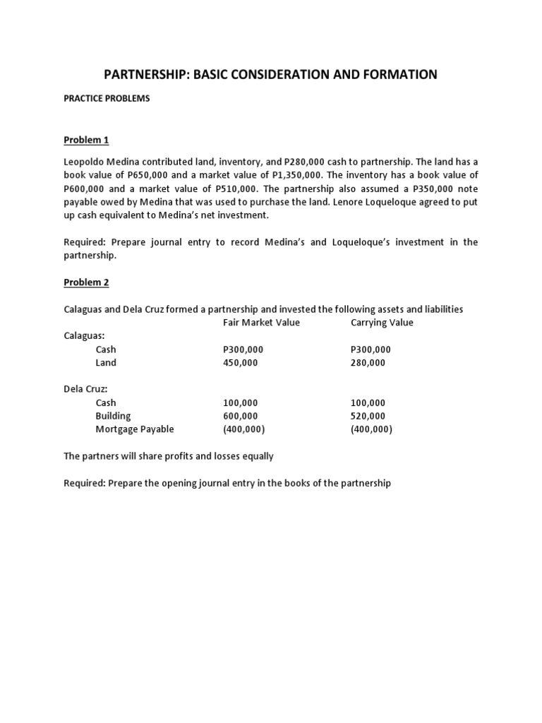 Partnership Formation and Contributions | PDF
