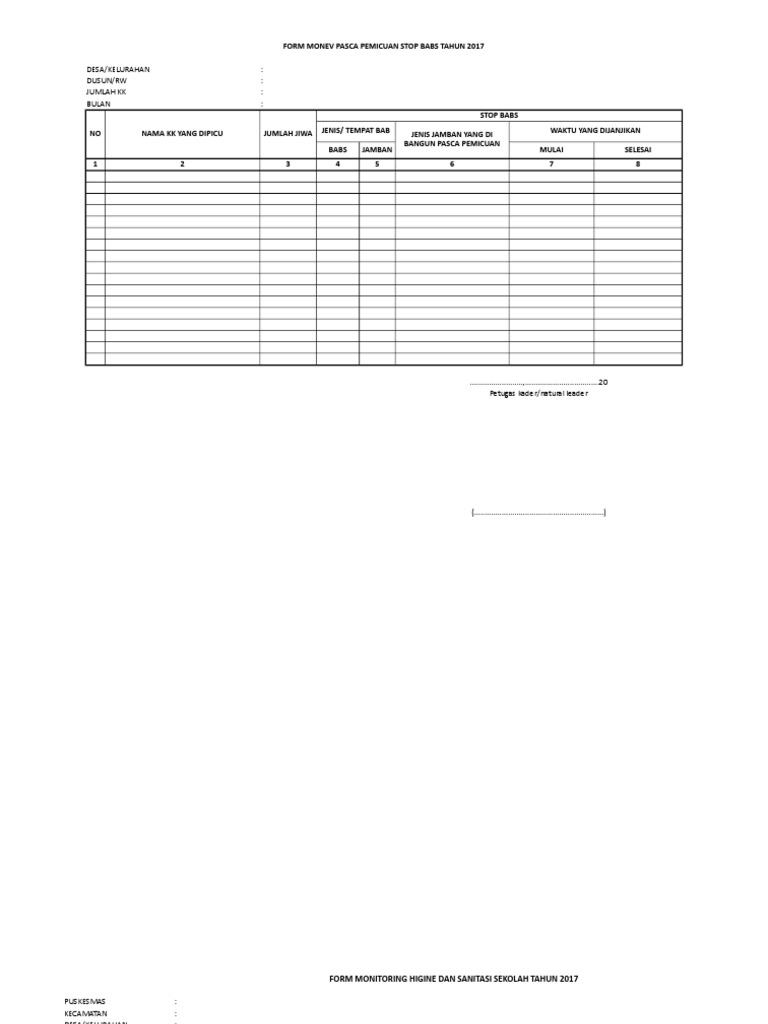 Form Monev Pemicuan | PDF
