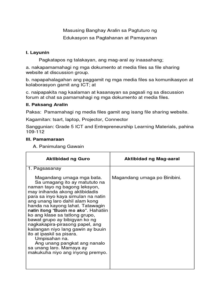 Lesson Plan EPP | PDF