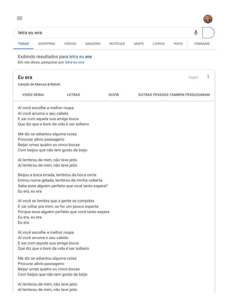 Letra Eu Wra - Pesquisa Google | PDF | Poesia
