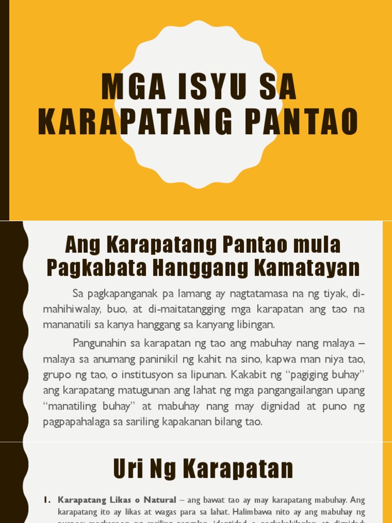 Mga Isyu Sa Karapatang Pantao Pdf