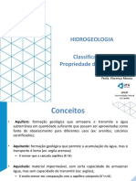 Classificação e propriedades dos principais tipos de aquíferos