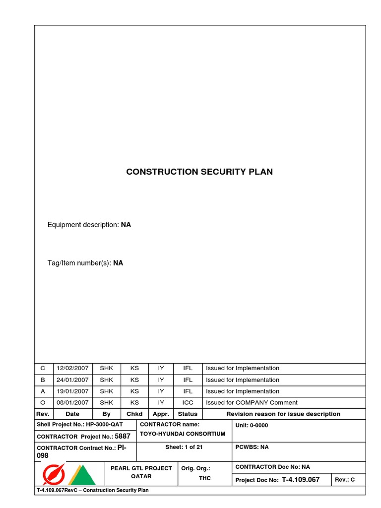 Construction Security Plan Sample Pdf