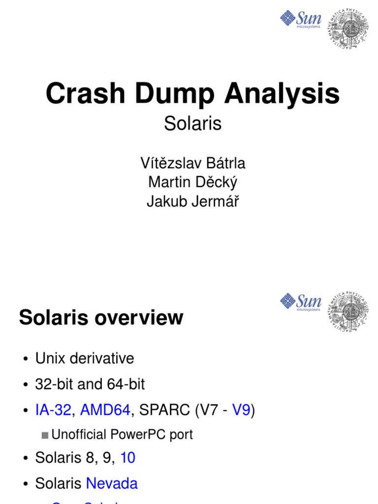 Solaris - Crash Dump Analysis PDF | PDF | Computers