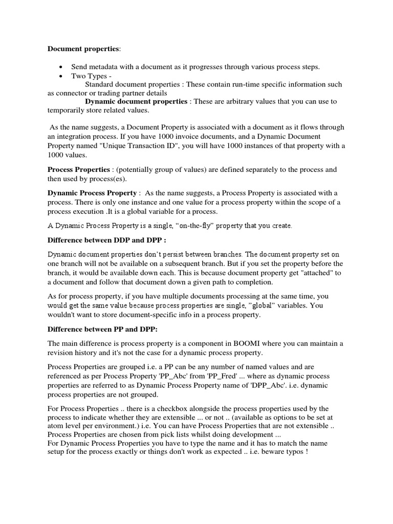 Understanding Boomi Process Properties | PDF | Business