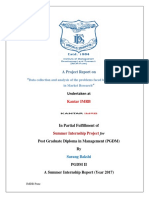 Data Collection and Analysis of The Problems Faced by Field Interviewer in Market Research