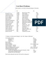 Cost Sheet Problems for Manufacturing Business