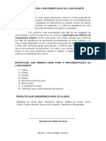 Projeto para A Implementação Da Lanchonete