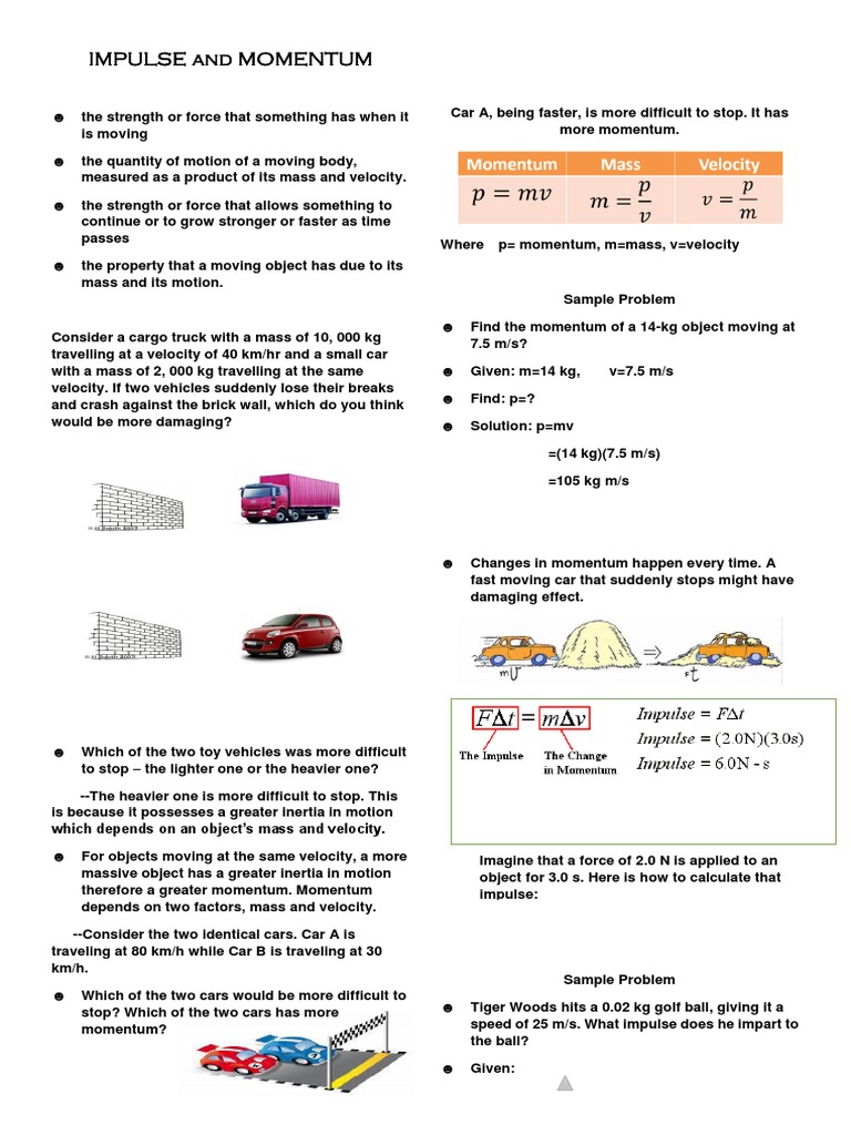 IMPULSE and MOMENTUM | PDF